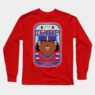 Ice Hockey Red and Blue - Boardie Zamboni - Aretha version Long Sleeve T-Shirt